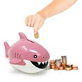 thumbnail image 2 of Isaac Jacobs Pink Ceramic Shark Money Bank, Fish Piggy Bank, 2 of 6