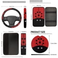 thumbnail image 5 of Uorisanigo Cute Ladybird Car Seat Cover Full Set of 18 Pack with Steering Wheel Cover Seatbelt Shoulder Pad Center Console Pad Cup Coasters Headrest Covers Lever Stick Knob Covers for Most Cars, 5 of 7