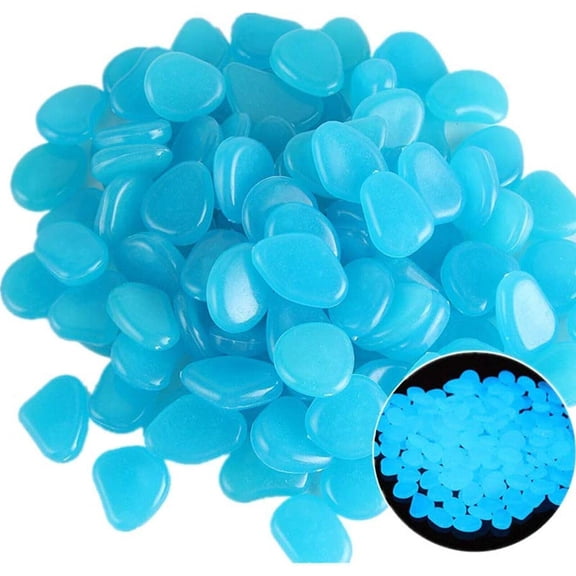 300PCS Glow in The Dark Pebbles, Luminous Rocks for Garden, Yard, Fish Tank & Aquarium Decor, Outdoor Landscape Lighting Stones