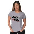 thumbnail image 3 of Glory to God Jesus Christ Faithful Womens Slim Fit Graphic Tee Brisco Brands S, 3 of 5