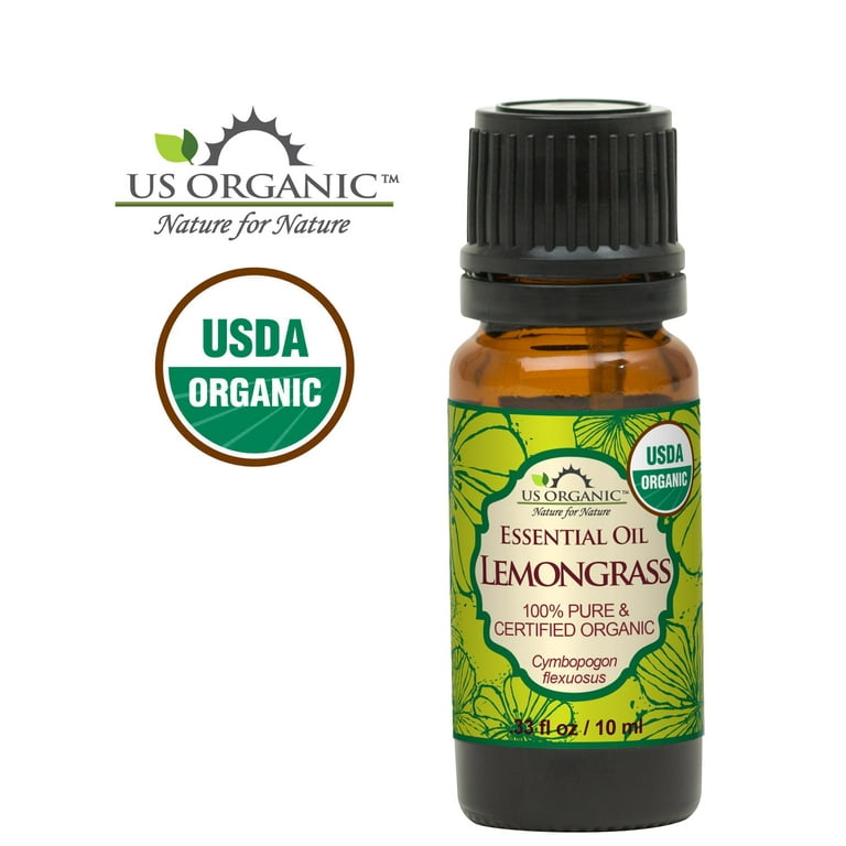 US Organic Lemongrass Essential Oil, 100% Pure Certified USDA Organic 