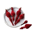 thumbnail image 5 of Christmas Ornament, Velvet Burgundy Special Shape Tree Ball Pendant for Home Holiday Decoration 6 Piece Set Red, 5 of 6