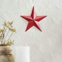 VHC Brands Patriotic Metal Star Distressed 8x8, Independence Day Decor, Decorative Wall Hanging, Rustic Farmhouse Decorations, Barn Red, Black