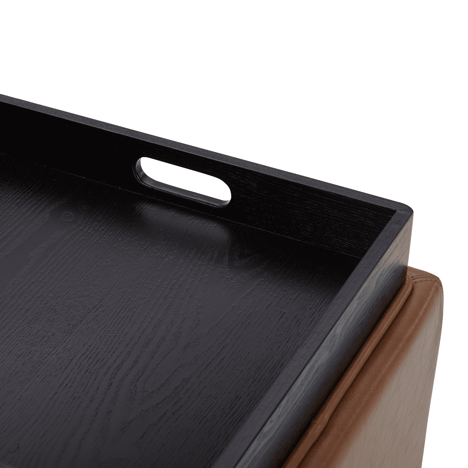 CHITA Faux Leather Storage Stool Ottoman, Foot Rest Stool Seat, Saddle Brown