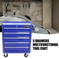 thumbnail image 2 of 5 Drawer Rolling Tool Chest, Steel Tool Storage Cabinet for Garage Storage with 4 Wheels and Locker, 2 of 6