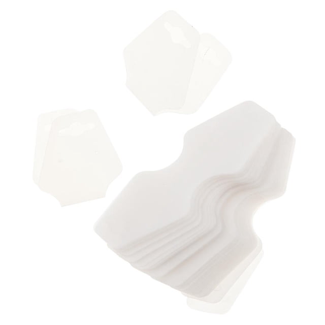 100 tarjetas de exhibición de joyas de varios estilos con etiquetas Exfoliante Blanco 50x125mm PVC