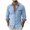 Sky Blue, variant on Mens Linen Long Sleeve Button down Tops Collared Dress Casual Fashion Business Clothes with Pockets