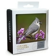 thumbnail image 2 of Tufted Titmouse Sitting on a Branch (Absorbent Ceramic Coasters Set of 4 Matching Images, Cork Back, Kitchen Table Decor), 2 of 3
