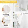 thumbnail image 3 of No Hook Shower Curtain with Snap in Liner, Summer Watercolor Lemon Fruit Waterproof Bath Curtain Double Layers with See Through Top Window, Vintage Citrus Leaf Hotel Shower Curtains 60x72in, 3 of 9