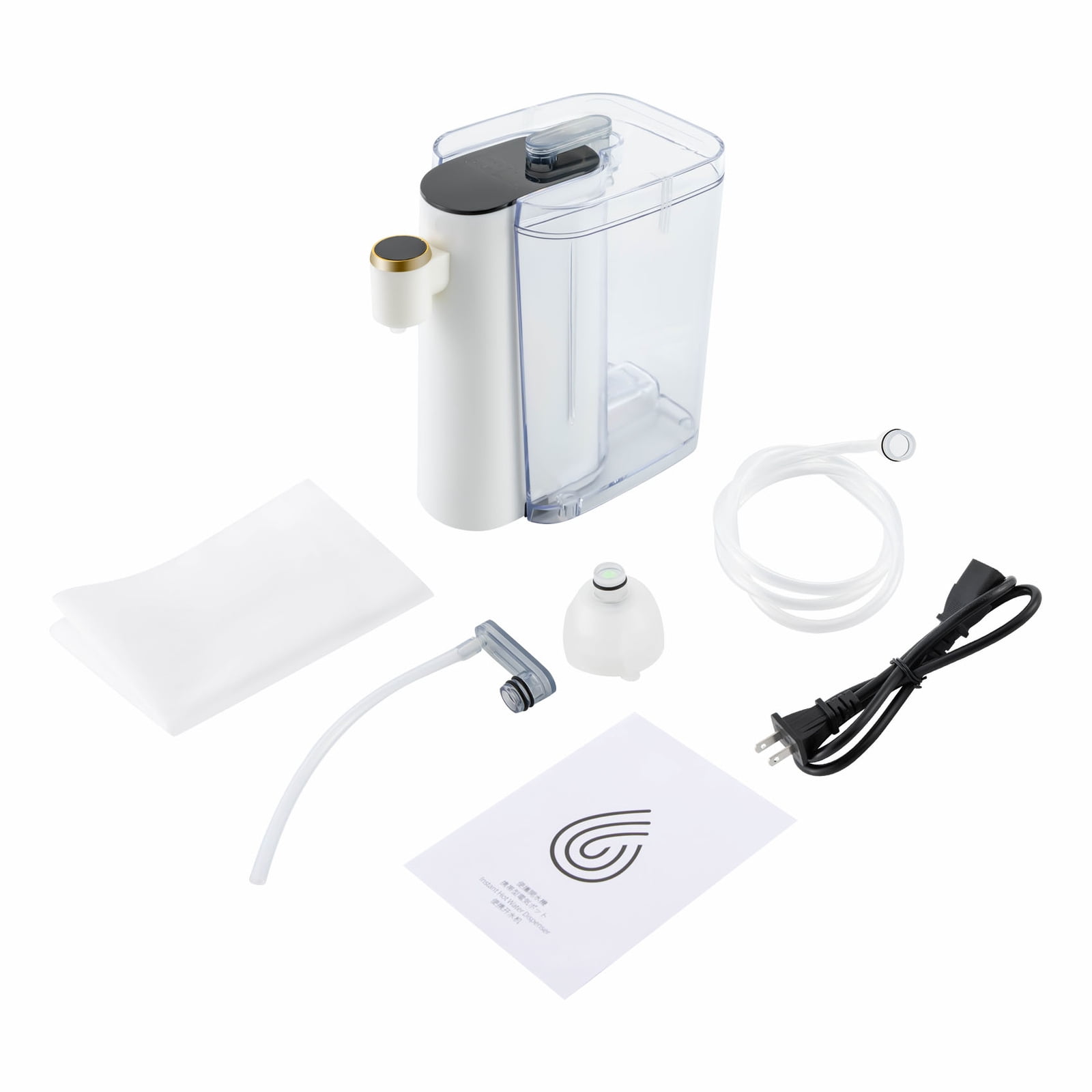 1200ml Cold and Hot Water Dispenser Top Loading Small Water Cooler Dispenser White 110V 1500W 8.15*4.88*7.8 in for A Kitchen, Bedroom, Office, Hall