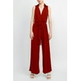 thumbnail image 5 of Women's Nina Leonard Surplice Wide-Leg Jumpsuit Color: Red Size: SMALL, 5 of 17