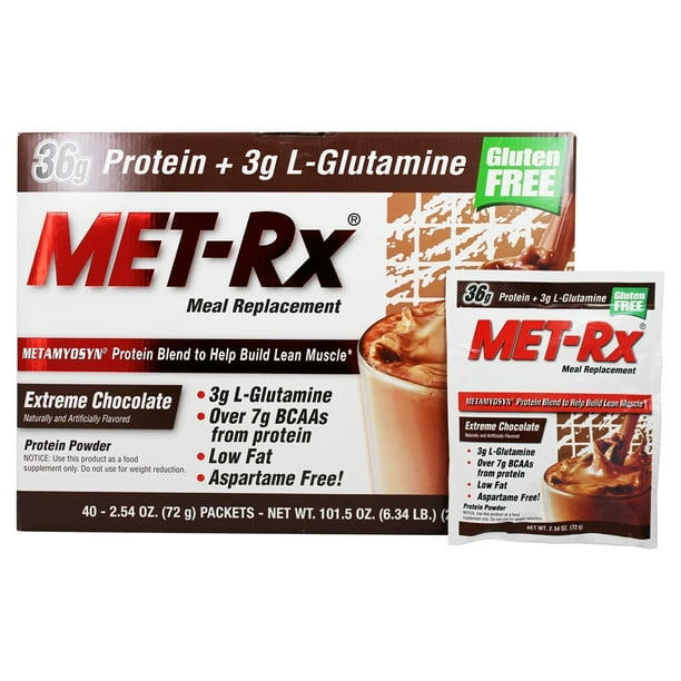 METRx Meal Replacement Protein Powder Extreme Chocolate 40 Packet