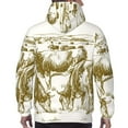 thumbnail image 7 of Balery Cattle Drive By Two Cowboys 1 Pattern Mens Hoodie Kangaroo Pocket Hoodie Pullover Hooded Sweatshirt Ideal for Daily Wear Travel and Home-Large, 7 of 7