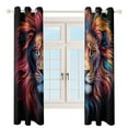 thumbnail image 4 of Beast Tiger Lion Animal Luxury Window Curtains Blinds for Living Room Kids Bedroom Bathroom Kicthen Door Home Decor 2 Panels, 4 of 6
