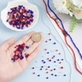 thumbnail image 3 of About 954 Pcs Red Blue Glass Beads 4 Sizes Faceted Glass Beads Gem Beads Strands with 21.87 Yards(20m) Thread for Bracelet Jewelry Making Independence Day, 3 of 9