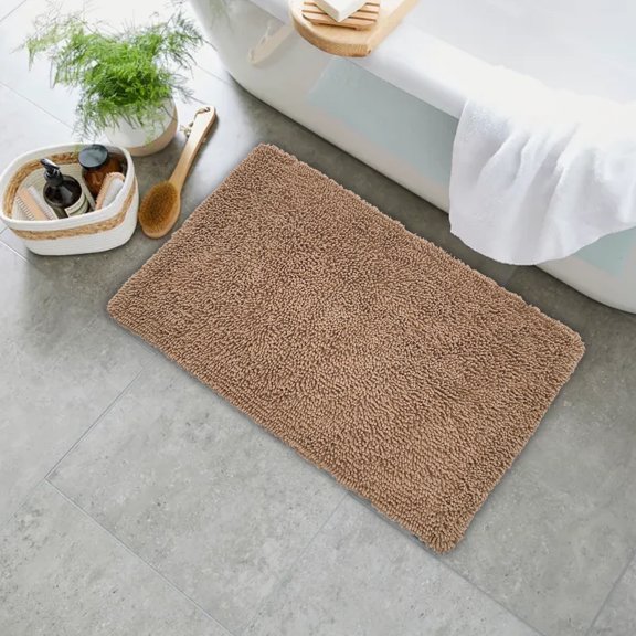 Home Weavers Fantasia Collection 100% Cotton Bathroom Rugs Set, Machine Washable Rug, Extra Soft and Absorbent bath Rug, Kitchen Mat, Bath Rug, Bath Floor Mat Non Slip, 17"x24" Rectangle, Linen