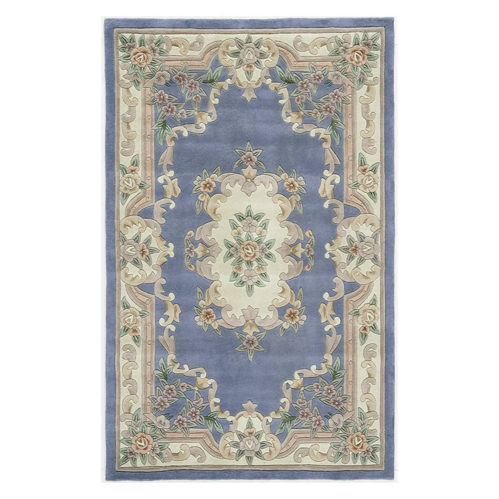 Rugs America New Aubusson Collection Light Blue 510208 Traditional