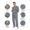 thumbnail image 4 of Airmenty Men's Pajama Set Lightweight Sleepwear Button Up Sleepwear Soft Comfy Pjs Set with Pockets, 4 of 7