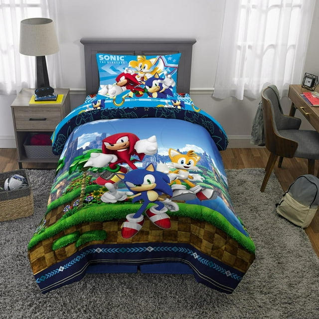 Couette pour lit simple/double et taie d'orieller Sonic "Speed Freak"