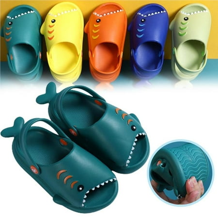 

DTOWER Cartoon Shark Waterproof Slippers for Kids Non-Slip Sandals Summer Beach Home Slippers for Garden Bathroom Walk