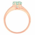 thumbnail image 4 of 1 ct Heart Cut Simulated Green Diamond Solitaire 18K Rose Gold Womens Engagement Ring, 4 of 6