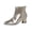 Silver, variant on Rose Gold Women'S Fashion Ankle Boots Pointed Toe Low Heel Booties Solid Color Splicing Back Zipper Casual Outdoor Indoor Shoes 1 Pair Foot Length 23Cm/9.06In