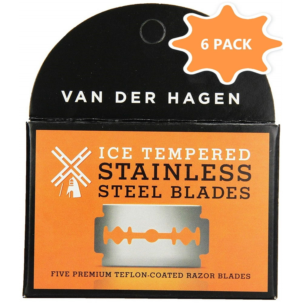 Van Der Hagen Stainless Steel Double Edge Razor Blades, TeflonCoated