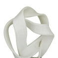 thumbnail image 4 of 11" x 17" White Polystone Ribbon Line Abstract Sculpture with Black Base, by DecMode, 4 of 8