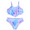 Purple&Blue, variant on Hilor Girls Swimsuit Flounce Two Piece Bathing Suits Kids Ruffled Bikini Set