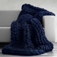 thumbnail image 2 of AMLESO Literie Couverture Tricotée pour 20x20 Pouces Microfibre Décorative Bleu Foncé, 2 of 8