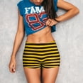 thumbnail image 3 of Lsque Bee Stripe Pattern High Waisted Biker Shorts for Women-Tummy Control Fitness Athletic Workout Running Yoga Gym Shorts,Moisture-Wicking-Medium, 3 of 9