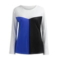thumbnail image 4 of Mode Décontractée pour Femmes T-shirt à Manches Longues Col Rond Contrasté, 4 of 8