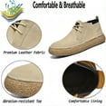 thumbnail image 3 of Men's Casual Boots Leather Suede Non-slip for Walking Camping Comfort Outdoor Classic Chukka Shoes Beige 9.5 US, 3 of 7