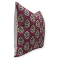 thumbnail image 2 of Fabdivine Block Print Throw Pillow Cover, 14x20 Inch Pure Linen Handmade Cushion Cover, Floral Print Boho Design Purple Pillow Cover for Sofa and Couch, 2 of 5