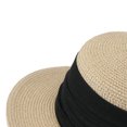 thumbnail image 4 of PBFRDSJ Women's Wide Brim Braided Sun Hat UPF 50+ Sun Protection Flat Top Hat Floppy Summer Beach Cap, 4 of 5