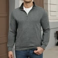 thumbnail image 2 of FEDTOSING Quarter Zip Pullover Sweater Men Vintage Fall V Neck Long Sleeve Polo Fleece Jacket, 2 of 7