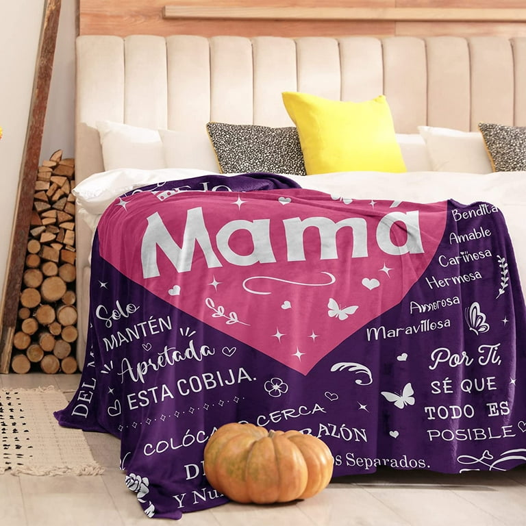 FILO ESTILO Regalos para Mama, Spanish Mom Blanket, Christmas/Navidad,  Birthday/Cumpleaños, Madre en Español, la Mejor Mama del Mundo 60x50 Inches