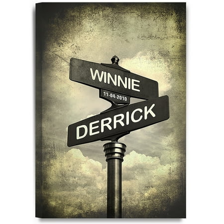 Other Decor - DecorArts - Lovers Crossroads - Personalized Canvas Prints Gift, includes Names and the Special Date - Perfect Gift for the Wedding Anniversary.