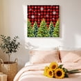 thumbnail image 4 of Canvas Wall Art, Christmas Snowflakes Framed Canvas Prints for Living Room, Xmas Winter Green Pine Trees Red Buffalo Plaid Gallery Wrapped Wall Decor for Home Office, Gifts, 12"x12" Ship Next Day, 4 of 9