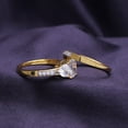 thumbnail image 5 of AFFY 4.5CT Cushion & Round White CZ Engagement Bridal Ring 14K Yellow Gold over Silver-4, 5 of 6