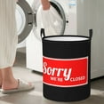 thumbnail image 4 of DouZhe Grands Paniers à Linge Pliables Étanches, Imprimé d'Affiche Fermé Circular Hamper avec Poignées, 4 of 6
