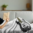 thumbnail image 3 of Guitar Soft Flannel Fleece Throw Blanket, Bass 4 String Rhythm Music Rock and Roll Element Detailed Illustration, Cozy Plush for Indoor and Outdoor Use, 50" x 70", Black White Caramel, by Ambesonne, 3 of 5