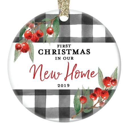 New Home Ornament Christmas 2019 1st First Time Homeowner Ceramic Recent House Buyer Present for Family Relative Friend 3