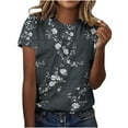 thumbnail image 1 of Pisexur Hauts d'Été pour Femmes, Blouses Habillées Décontractées pour Femmes, Hauts à la Mode pour Femmes, Chandail Décontracté Imprimé à Manches Courtes Col Rond, Grandes Tailles pour Femmes Multicolore, 4TG, 1 of 2