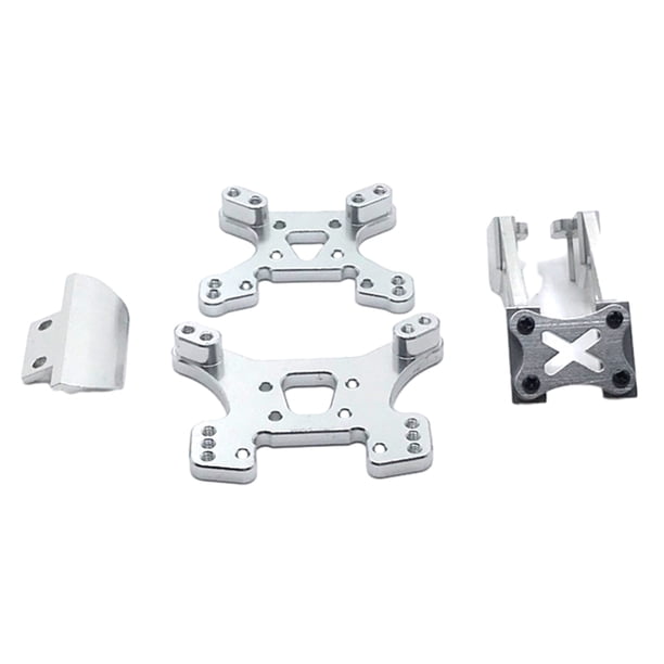 Tholdsy RCGOFFLOW-ala trasera de alta velocidad de aleación de aluminio, 4 piezas, para 1/14 Rc, ala trasera Wltoys 144001, pieza de coche RC, Kits de construcción modelo Plata