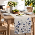 thumbnail image 3 of Burlap Table Runner 36 Inches Long,Watercolor Blue Flower Butterfly on Linen Non-Slip Kitchen Table Runners for Dining Room Everyday Use Party Table Decorations Summer Botanical, 3 of 9