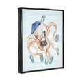 thumbnail image 3 of Stupell Vacation Tourist Octopus Funny Landscape Painting Black Floater Framed Art Print Wall Art, 3 of 6