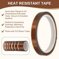 thumbnail image 6 of Uxcell PET Heat Tape  High Temp Resistant Transfer Tape for Sublimation PCB Masking Wire Splicing DIY Crafts 50mm x 33m 2 Brown, 6 of 7