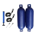 thumbnail image 2 of LOVIVER 2 Pieces Boat Fenders 4.5'' x16'' with Rope and Inflator Pump Anti Collision for Blue, 2 of 8
