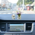 thumbnail image 1 of Oliegs Heated Blanket Cute Mini Rabbit And Peach Vase Set Car Rearview Decoration Interesting Decoration Cute Car Interior Ladies' Chocolate, 1 of 4